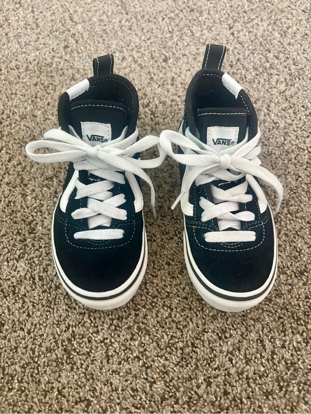 Boys Vans Filmore Hi Black & White High Top Sneakers – Kids Size 12